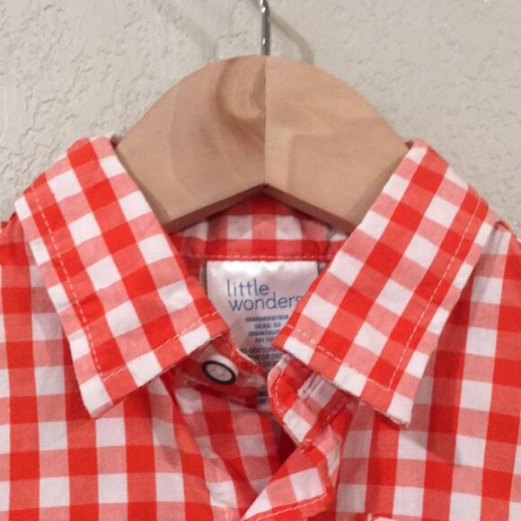Little Wonder Toddler Baby Boy Sz 12M Check Button Shirt 100% Cotton - Picture 2 of 7